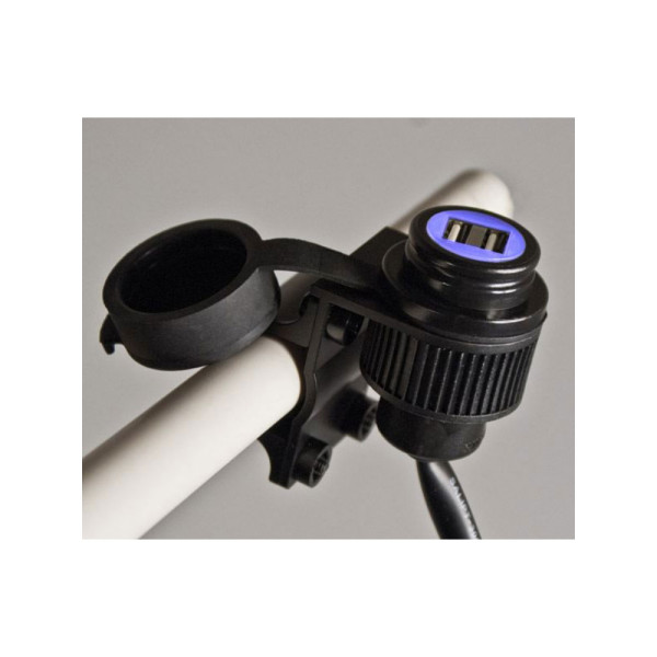 Зарядний пристрій Dual USB Touratech з кріпленням на кермі 22 мм / 25 мм 12/24V