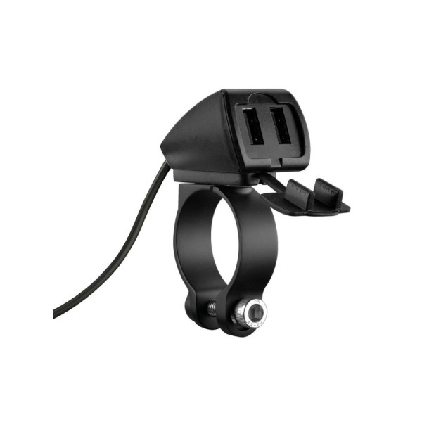 Подвійна, водонепроникна зарядка USB Лампа Usb-Fix Trek з кріпленням до керма мотоцикла швидка зарядка; 5400 mA; 12/24 V