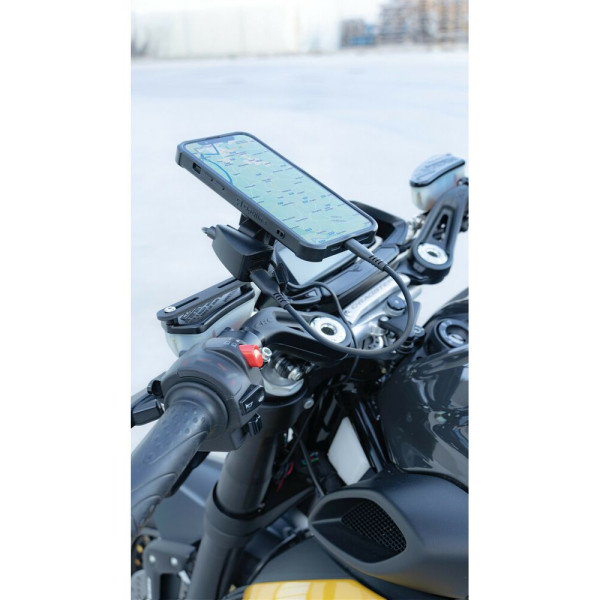 Подвійна, водонепроникна зарядка USB Лампа Usb-Fix Trek з кріпленням до керма мотоцикла швидка зарядка; 5400 mA; 12/24 V