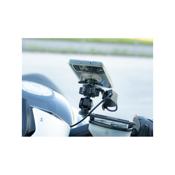 Подвійна, водонепроникна зарядка USB Лампа Usb-Fix Trek з кріпленням до керма мотоцикла швидка зарядка; 5400 mA; 12/24 V