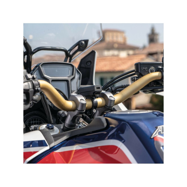 Подвійний, водонепроникний зарядний пристрій USB Лампа Usb-Fix Trek з кріпленням до керма мотоцикла швидка зарядка; 5400 mA; 12/24 V