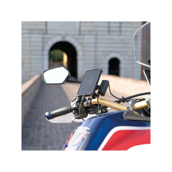 Подвійний, водонепроникний зарядний пристрій USB Лампа Usb-Fix Trek з кріпленням до керма мотоцикла швидка зарядка; 5400 mA; 12/24 V