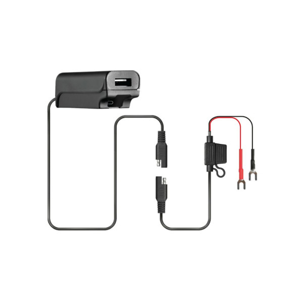 Подвійний, водонепроникний зарядний пристрій USB Лампа Usb-Fix Trek з кріпленням до керма мотоцикла швидка зарядка; 5400 mA; 12/24 V