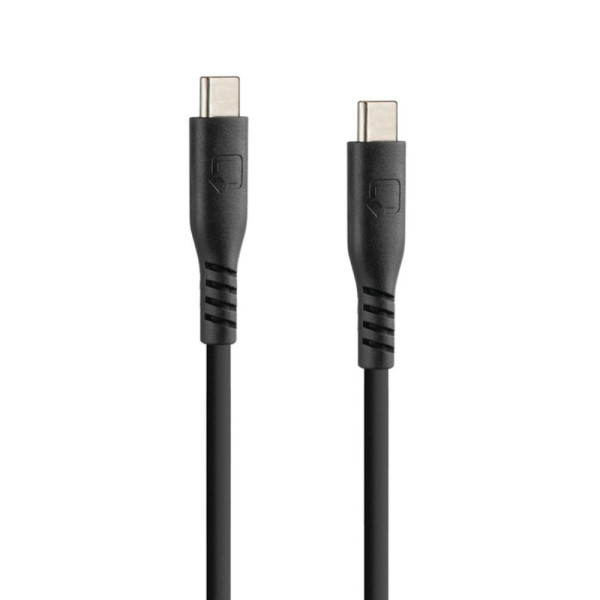 Кабель USB типу C з виходом USB типу C Лампа 20 см силіконовий чорний