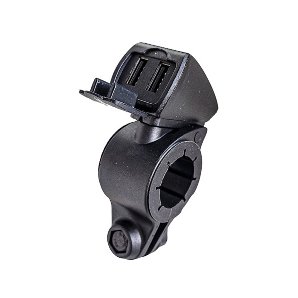 Подвійний, водонепроникний зарядний пристрій USB Лампа Usb-Fix Trek з кріпленням до керма мотоцикла швидка зарядка; 5400 mA; 12/24 V