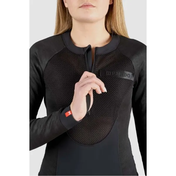 Жіноче боді з захисними елементами Pando Moto Bia чорне