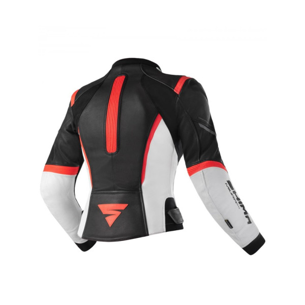 Жіноча мотоциклетна куртка шкіряна Shima Miura 2.0 червона-флуо