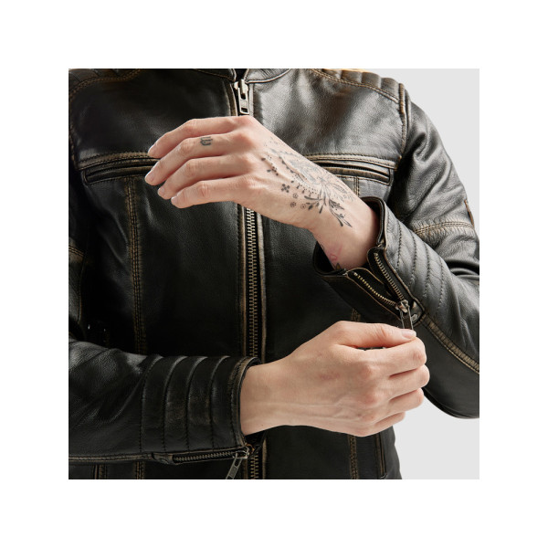 Жіноча мотоциклетна шкіряна куртка Rebelhorn Hunter II коричнева