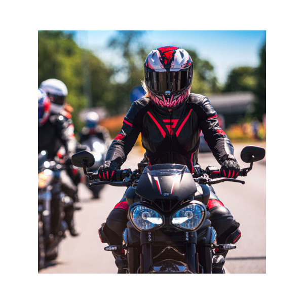 Жіноча мотоциклетна куртка Rebelhorn Rebel чорна-рожева