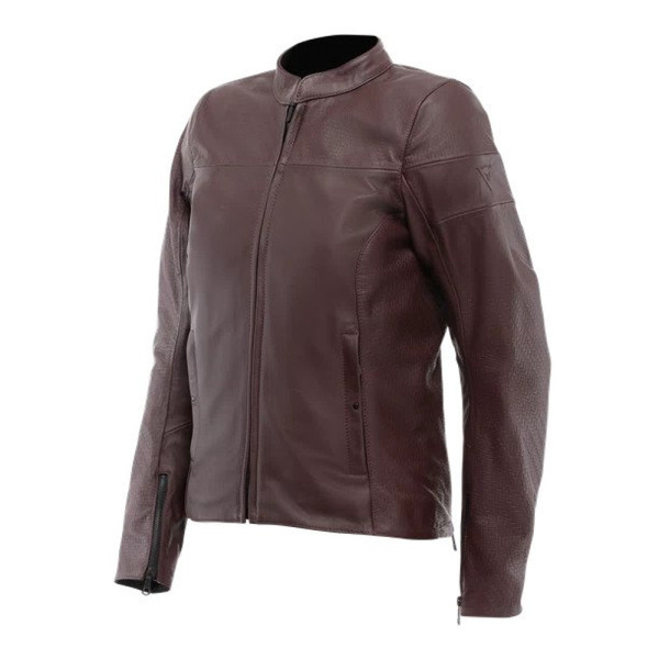 Жіноча мотоциклетна шкіряна куртка Dainese Itinere червоно-коричнева