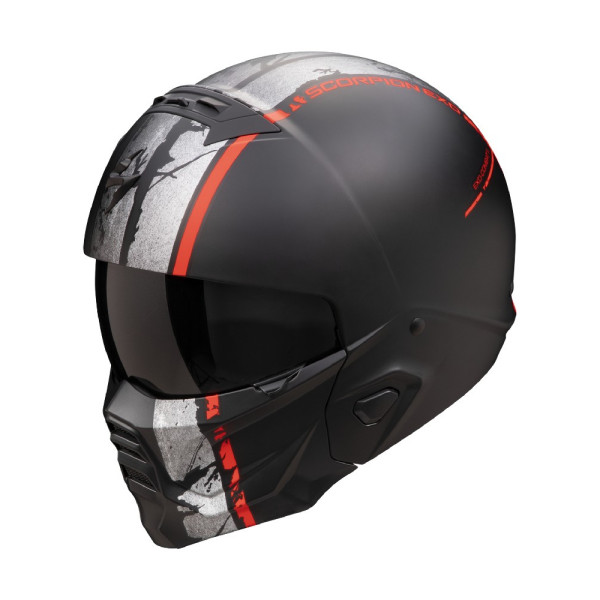 Модульний шолом Scorpion Exo-Combat II Lord чорний-червоний матовий