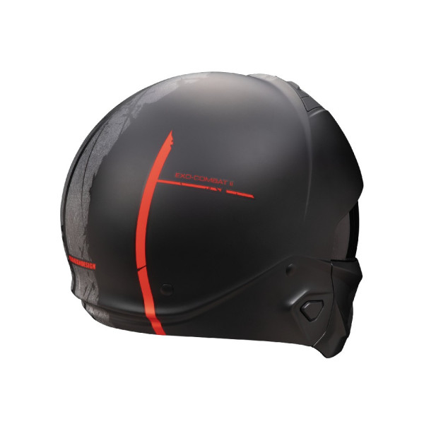 Модульний шолом Scorpion Exo-Combat II Lord чорний-червоний матовий