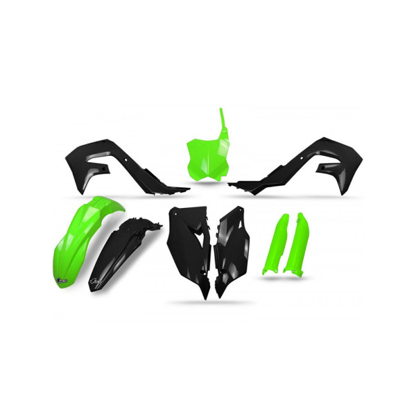 Комплект пластикових UFO для Kawasaki KXF 250 (21-), KXF 450 (19-) чорний-зелений