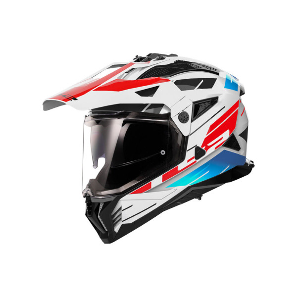 Шолом adventure LS2 MX702 Pioneer II Namib біло-синьо-червоний