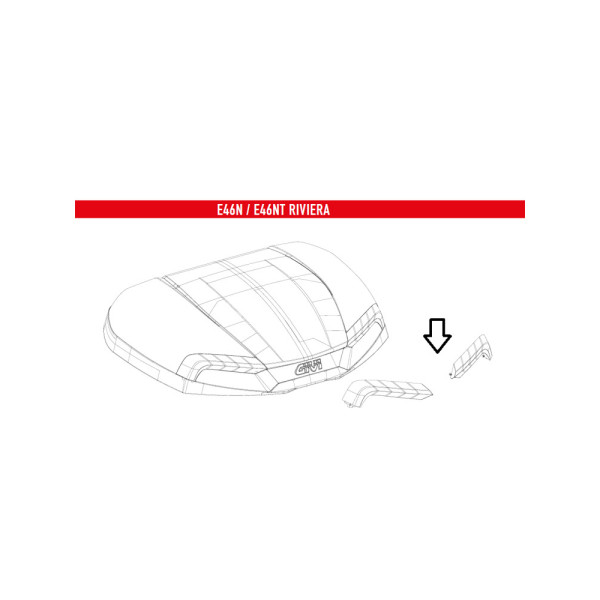 Відбивач GIVI для кофра E46 червоний