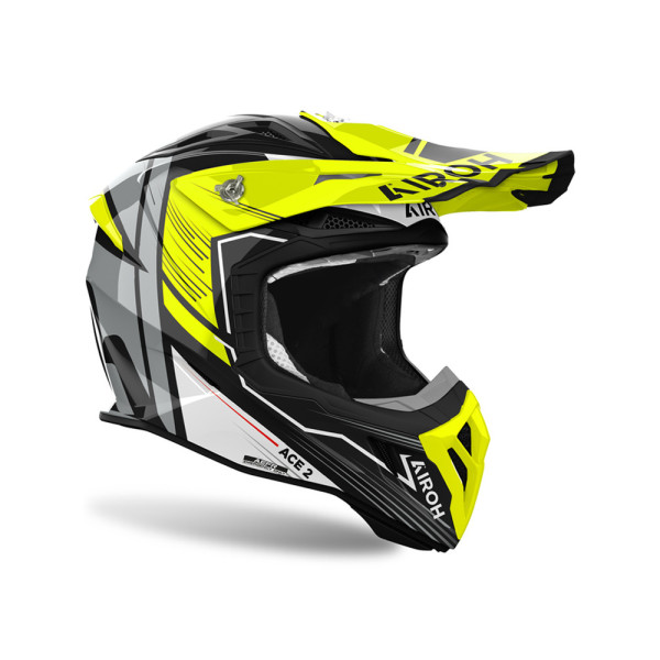 Каска ендуро Airoh Aviator Ace 2 Engine чорна-жовта