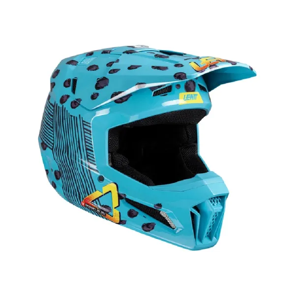 Дитячий кросовий шолом Leatt Moto 3.5 V25 Cheetah з окулярами синій
