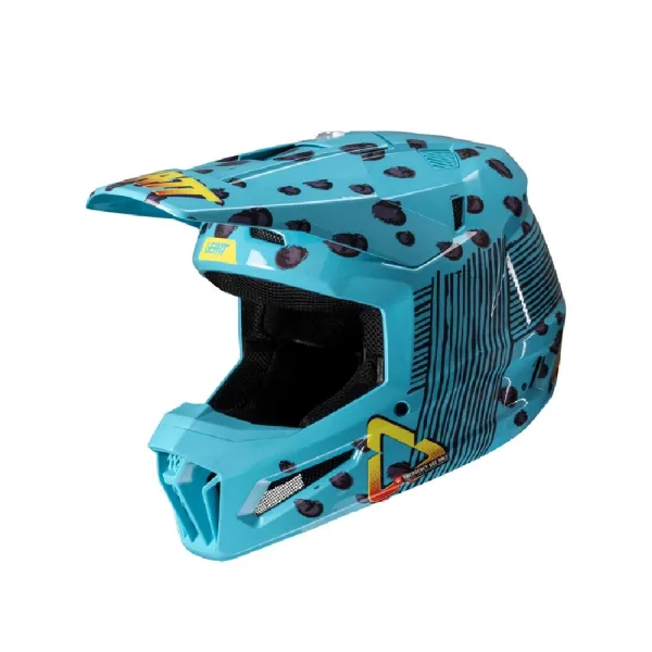 Дитячий кросовий шолом Leatt Moto 3.5 V25 Cheetah з окулярами синій