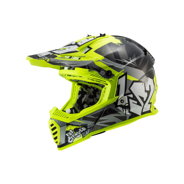 Шолом ендуро дитячий LS2 MX437J Fast Evo II Mini Crusher чорний-жовтий