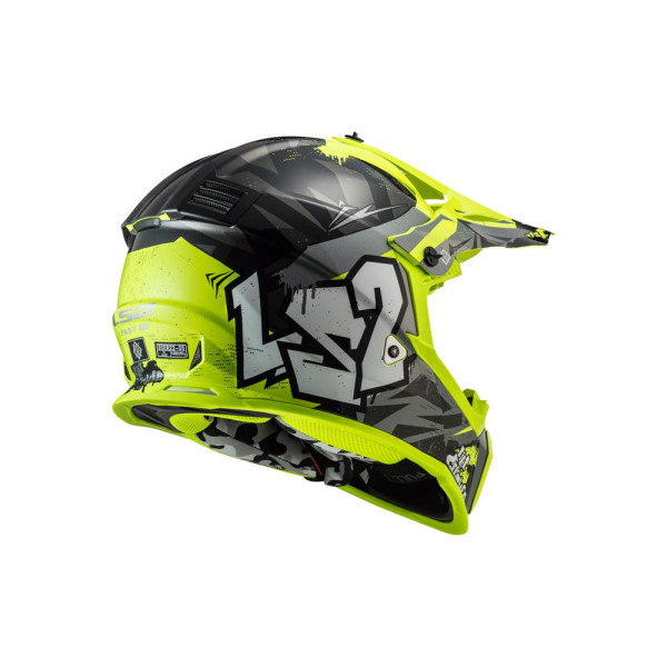 Шолом ендуро дитячий LS2 MX437J Fast Evo II Mini Crusher чорний-жовтий