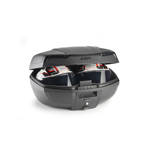 Kufer centralny GIVI Monolock E46 Tech Riviera чорний універсальна монтажна плита в комплекті; об'єм: 46 літрів