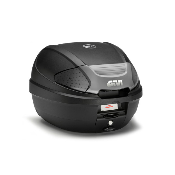 Kufer centralny GIVI E300NT2B Monolock чорний зі срібною вставкою плита в комплекті; об'єм: 30 літрів