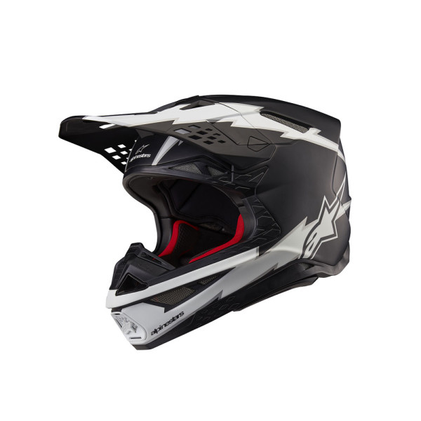 Каска ендуро Alpinestars MX Supertech M10 Ampress чорний-білий матовий