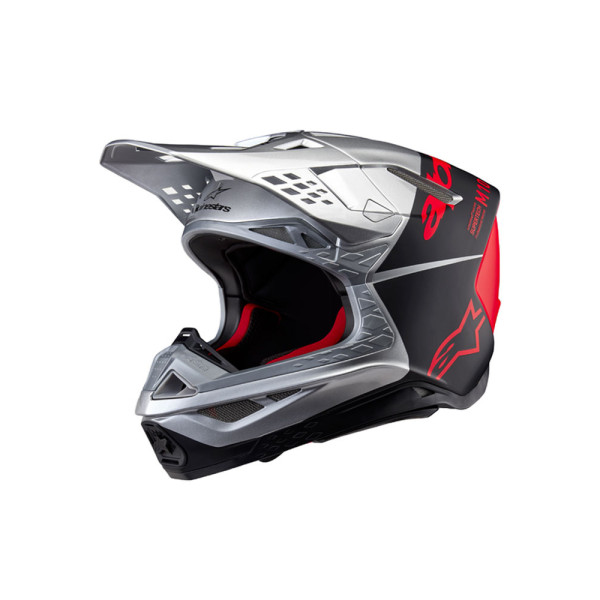 Каска ендуро Alpinestars MX Supertech M10 Flood чорна-срібна-помаранчева