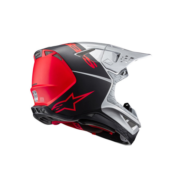 Каска ендуро Alpinestars MX Supertech M10 Flood чорна-срібна-помаранчева