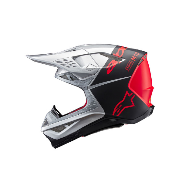 Каска ендуро Alpinestars MX Supertech M10 Flood чорна-срібна-помаранчева