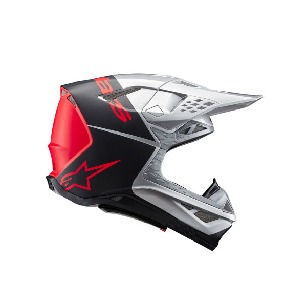 Каска ендуро Alpinestars MX Supertech M10 Flood чорна-срібна-помаранчева