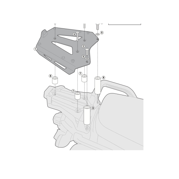 Алюмінієвий каркас Kappa з монтажною платою під центральний кофр MONOKEY для Yamaha XT 1200Z Super Ténéré (10-20), XT1200ZE Super Ténéré (14-20)