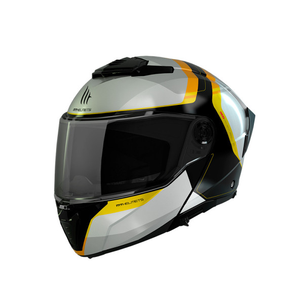 Шолом щелепний MT Atom 2 SV Emalla біло-чорно-жовтий