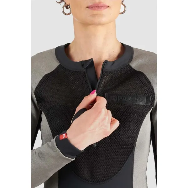 Дамське боді з захисниками Pando Moto Bia сіре