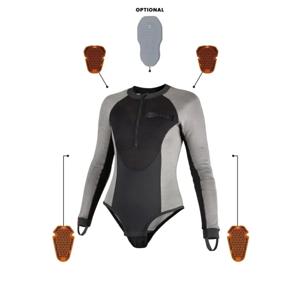 Дамське боді з захисниками Pando Moto Bia сіре