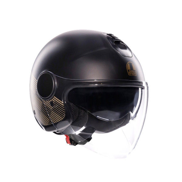 Шолом відкритий AGV Eteres Ponza чорний-золотий матовий