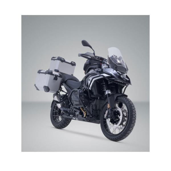 Комплект: бічні кофри + центральний кофр TRAX ADV + стійка SW-Motech BMW R 1300 GS (23-) срібні