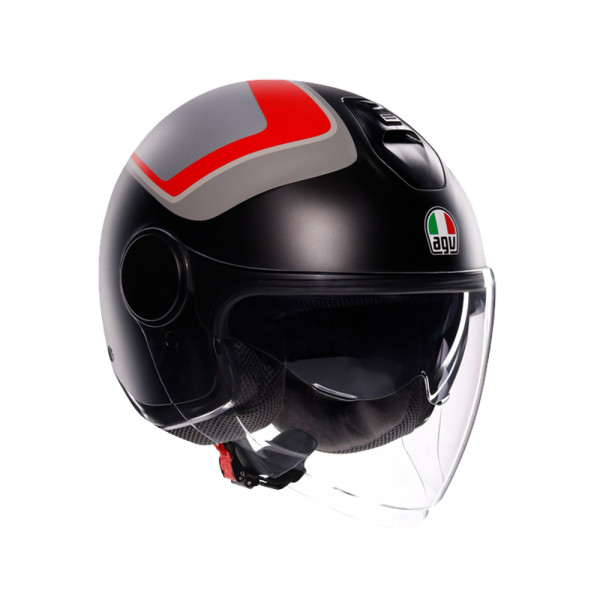 Шолом відкритий AGV Eteres Scaglieri сірий-червоний матовий