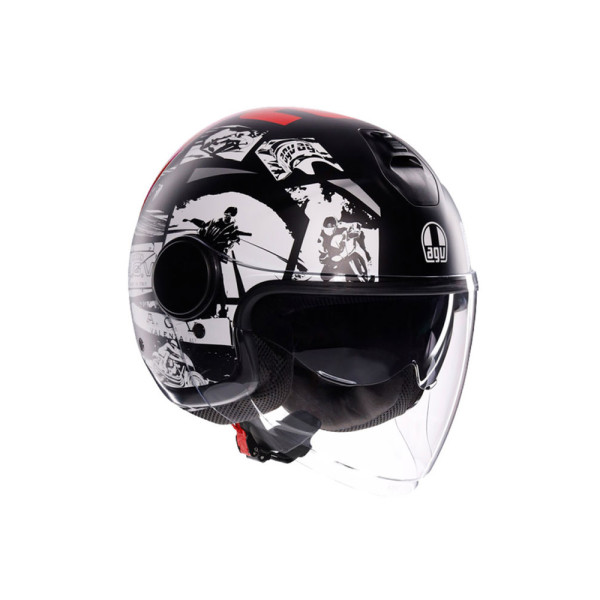 Шолом відкритий AGV Eteres History чорний-біло-червоний матовий