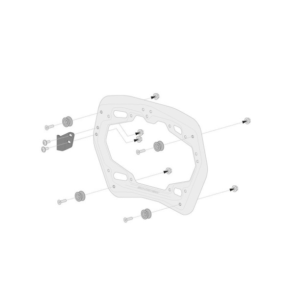 Комплект: бічні кофри + центральний кофр + кріплення TRAX ADV SW-MOTECH для мотоцикла HONDA CRF1100 L Africa Twin (19-21) срібні об'єм 45 + 37 + 38L