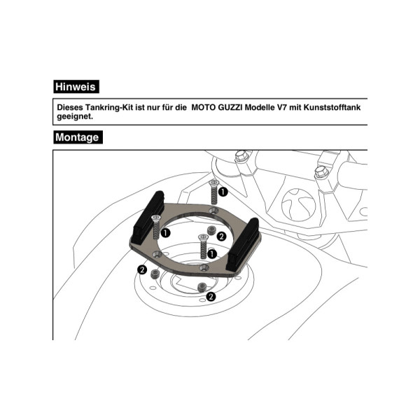 Tankring Lock-it Hepco&Becker моделі Moto Guzzi V7 з пластиковим баком 5 отворів для монтажу