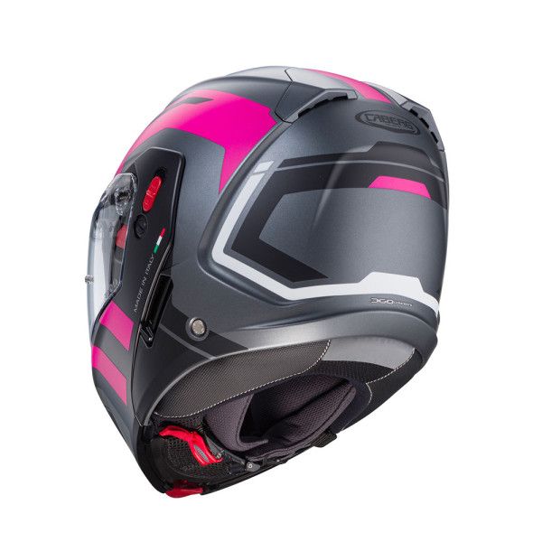 Шлем з підборіддям Caberg Horus X сірий-чорний-рожевий