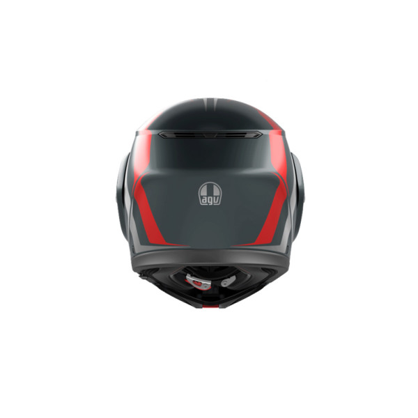 Шолом щелепний AGV Streetmodular Resia сірий-сріблястий-червоний матовий