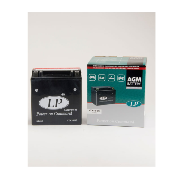 Безобслуговуваний акумулятор Landport YTX16BS-1 L (електроліт окремо)