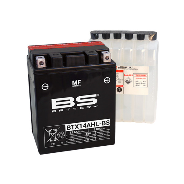 Безобслуговуваний акумулятор BS Battery BTX14AHL-BS електроліт окремо
