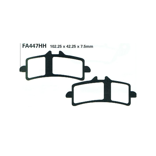 Гальмівні колодки EBC EPFA447HH 102.25 x 42.25 x 7.5mm на перед