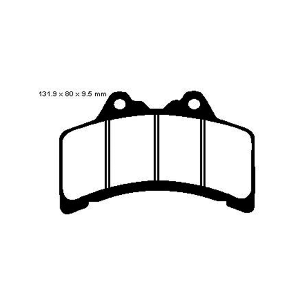 Гальмівні колодки EBC EPFA379HH 71.45 x 49.9 x 7.76mm на передню ось