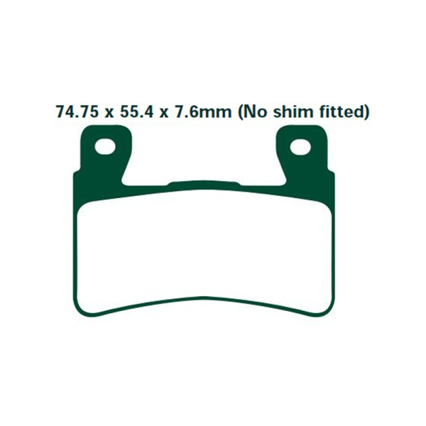 Гальмівні колодки EBC EPFA296HH 74.75 x55.4 x 7.6mm на передню ось