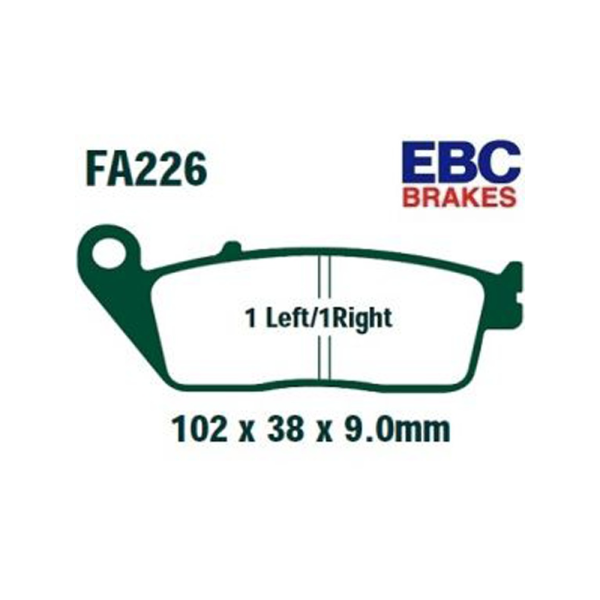Гальмівні колодки EBC EPFA226HH 102 x 38 x 9.0mm на перед