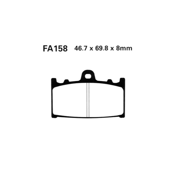 Гальмівні колодки EBC EPFA158HH 46.7 x 69.8 x 8mm на перед